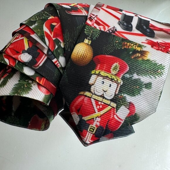 Christmas Tie Nutcracker Designer Menswear Tie Necktie Tree Ornaments Mens Gift - Picture 10 of 10